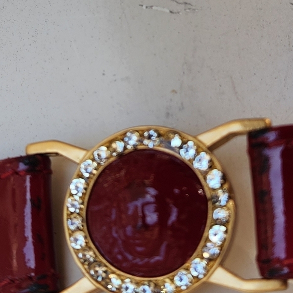 Vtg Gianni Versace Red‎ Gold Medusa  Belt - Picture 11 of 12